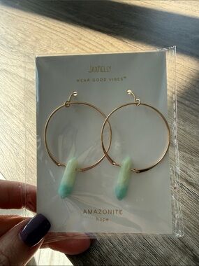 Amazonite Hoop Earrings by JaxKelly